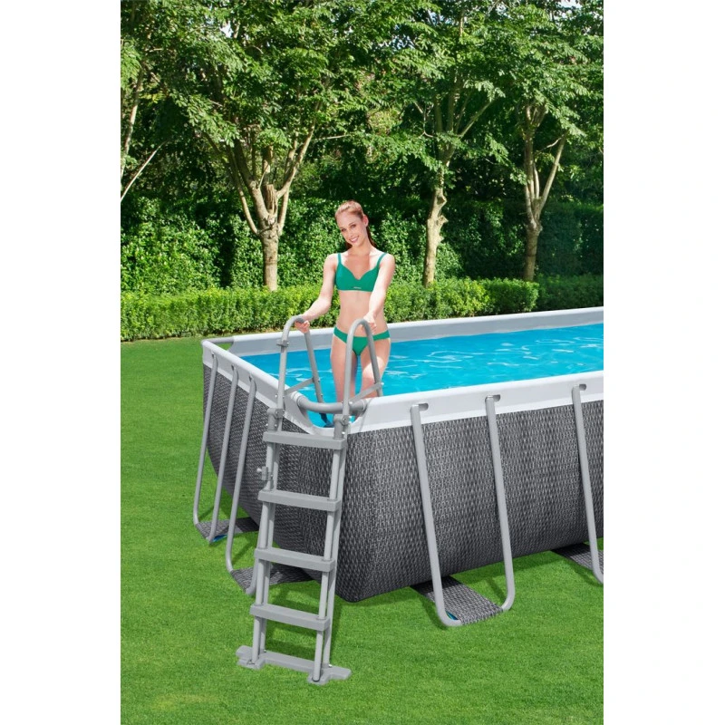 Piscine Tubulaire Rectangulaire Bestway Power Steel 5,49x 2,74x ↕1,22m Aspect Rotin Gris 5 Piscine Tubulaire Rectangulaire Bestway Power Steel 5,49x 2,74x ↕1,22m Aspect Rotin Gris – Image 3