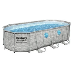 Piscine Tubulaire Ovale Bestway Power Steel 5,49 X 2,74 X 1,22m Aspect Briquettes