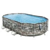 Piscine Tubulaire Ovale Bestway Power Steel Avec Borne De Massage 6,10 X 3,66 X 1,22m Aspect Pierres -Promos Maison Piscine Boutique piscine tubulaire ovale bestway power steel comfort jet aspect pierres 610 x 366 x 122m