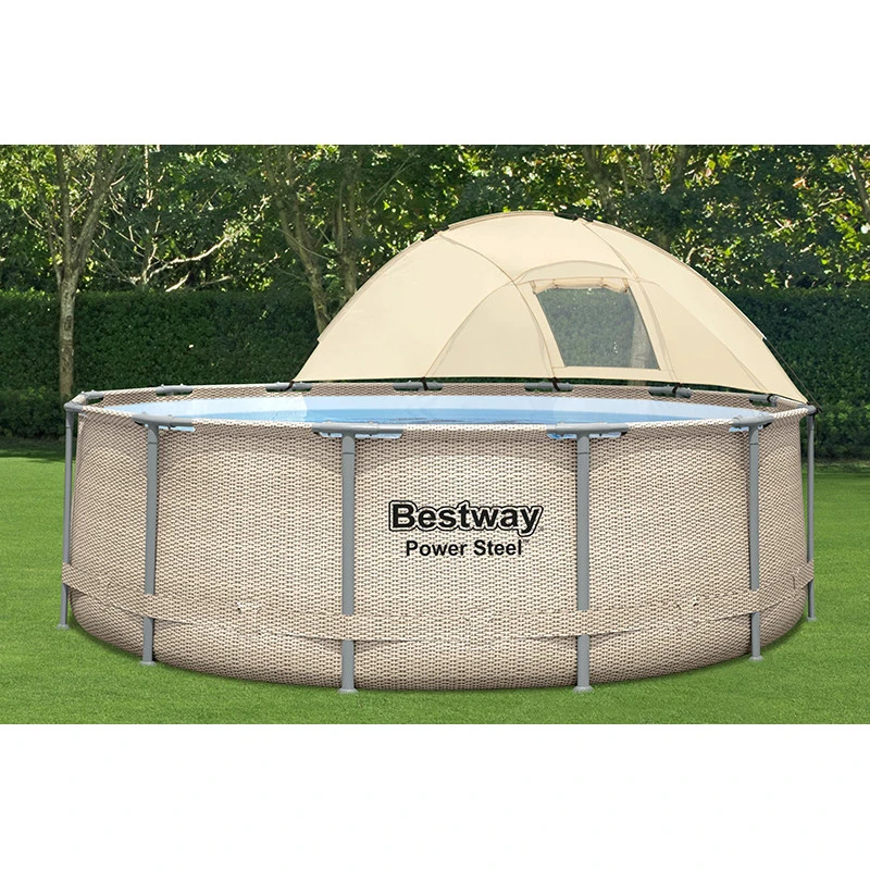 Piscine Tubulaire Ronde Bestway Power Steel 3,96 X 1,07m Aspect Rotin Beige Avec Canopy 5 Piscine Tubulaire Ronde Bestway Power Steel 3,96 X 1,07m Aspect Rotin Beige Avec Canopy – Image 4